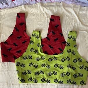 MeUndies Red and Green Patterned Bras
